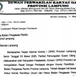 Besok Komisi I DPRD Lampung Akan Gelar RDP Terkait PSU Pilkada Pesawaran