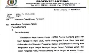 Besok Komisi I DPRD Lampung Akan Gelar RDP Terkait PSU Pilkada Pesawaran