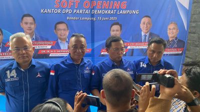 Demokrat Lampung Resmikan Kantor Permanen, Edi Irawan Tepati Janji Politik