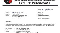 Umar Ahmad Masuk Daftar Nama Calon Ketua DPD PDI P Lampung, Ini 5 Nama yang Di Undang