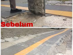 Usai diberitakan, Trotoar Diponegoro Baru Diperbaiki