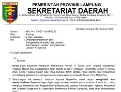 Pemprov Lampung Rotasi Pejabat di Dinas Bina Marga