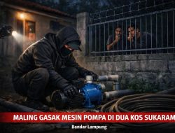 Maling Sikat Mesin Pompa di Dua Kos Sukarame, Warga Resah