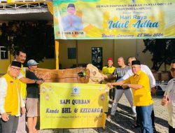 65 Hewan Kurban Disembelih Golkar Lampung, Didistribusikan ke Kaum Dhuafa