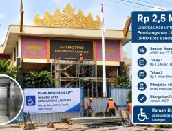 Rp2,5 Miliar untuk Bangun Lift di Gedung DPRD Bandar Lampung, Ditargetkan Rampung Januari 2027